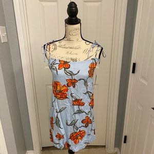 Lulu's Light Blue Floral Mini Shift Dress